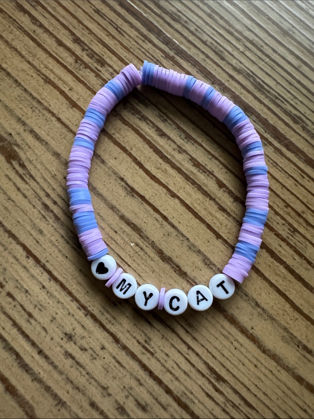 Love my cat beaded bracelet